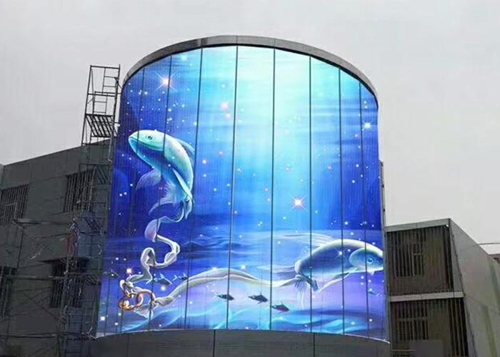 la publicité en verre visuelle transparente du mur 1000nits de 14W P3.91 LED a mené l'affichage